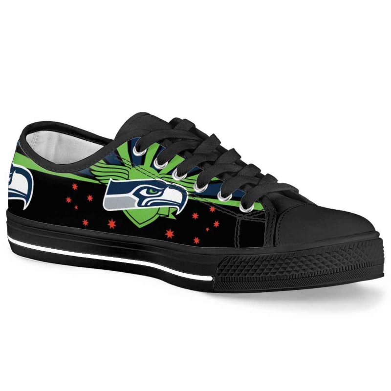 Women's Seattle Seahawks Low Top Canvas Sneakers 005