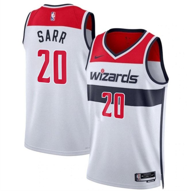 Men's Washington Wizards #20 Alexandre Sarr White Association Edition Stitched Basketball Jersey