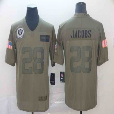 Men's Oakland Raiders #28 Josh Jacobs 2019 Camo Salute To Service Limited Stitched NFL Jersey