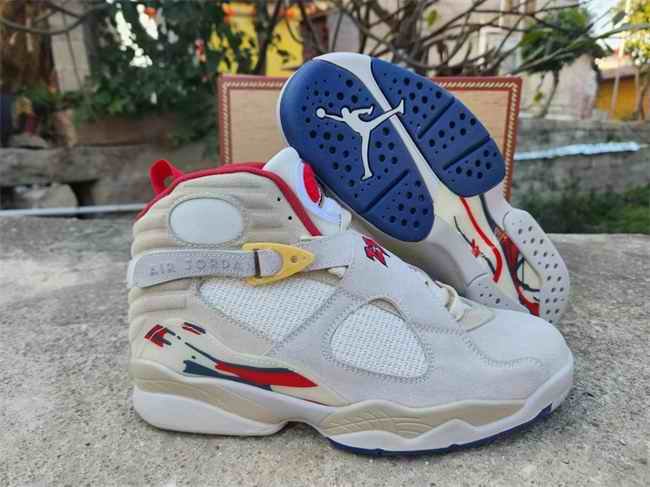 Men's Running Weapon Air Jordan 8 Shoes Cream/White 006