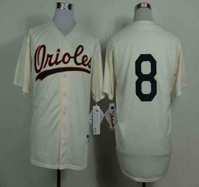 Orioles #8 Cal Ripken Cream 1954 Turn Back The Clock Stitched MLB Jersey