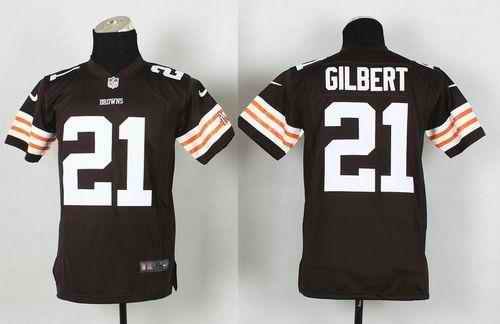 Nike Browns #21 Justin Gilbert Brown Team Color Youth Stitched NFL Elite Jersey