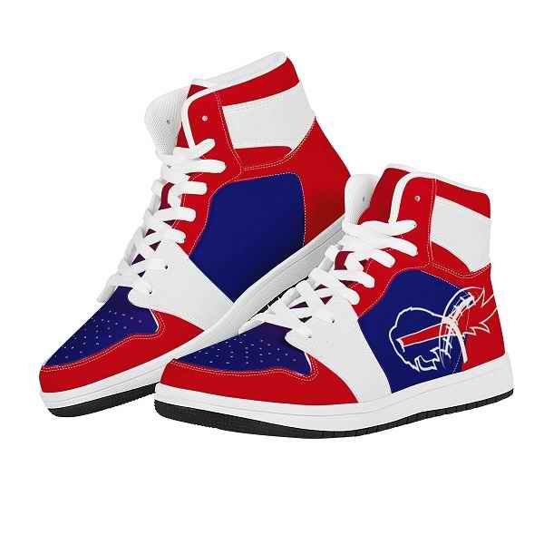 Men's Buffalo Bills High Top Leather AJ1 Sneakers 002