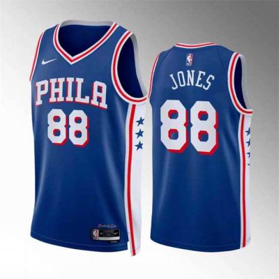 Men's Philadelphia 76ers #88 Kai Jones Royal Icon Edition Stitched Jersey