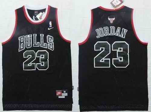 Bulls #23 Michael Jordan Black Shadow Stitched NBA Jersey