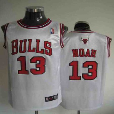 Bulls #13 Joakim Noah Stitched White NBA Jersey