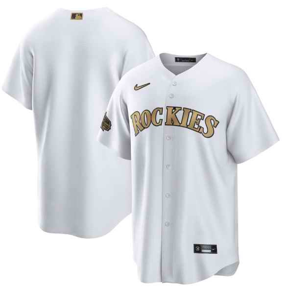 Men's Colorado Rockies Blank 2022 All-Star White Cool Base Stitched Baseball Jersey