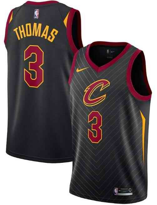 Men's Cleveland Cavaliers #3 Isaiah Thomas Black Statement Edition Swingman Stitched Jersey