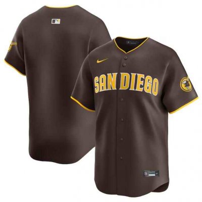 Men's San Diego Padres Blank Brown 2024 Away Limited Stitched Baseball Jersey