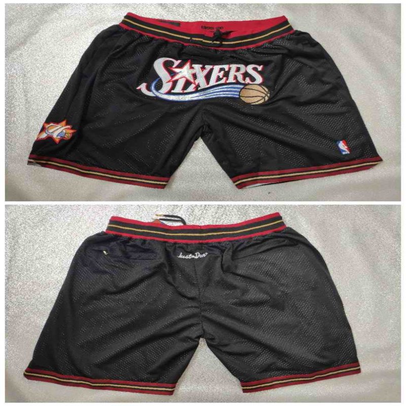 Men's Philadelphia 76ers Black Shorts (Run Small)