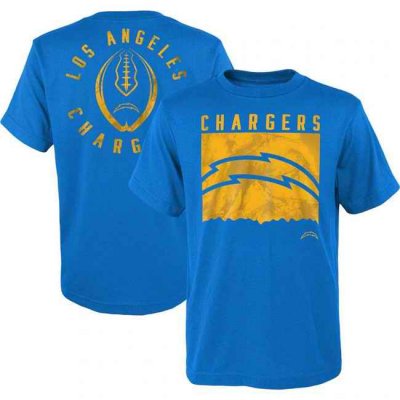 Men's Los Angeles Chargers Light Blue Preschool Liquid Camo Logo T-Shirt