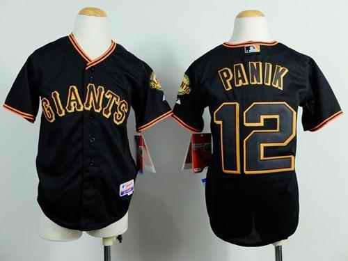 Giants #12 Joe Panik Black Cool Base Stitched Youth MLB Jersey