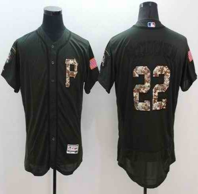 Pirates #22 Andrew McCutchen Green Flexbase Authentic Collection Salute to Service Stitched MLB Jersey