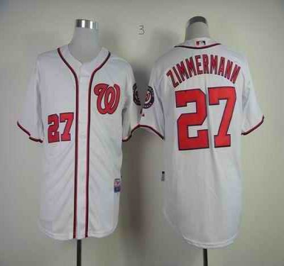 Nationals #27 Jordan Zimmermann White Cool Base Stitched MLB Jersey