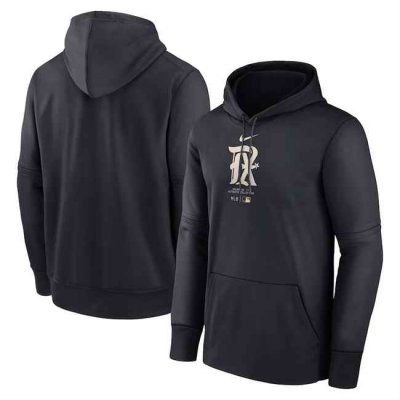 Men's Texas Rangers Black Collection Practice Performance Pullover Hoodie