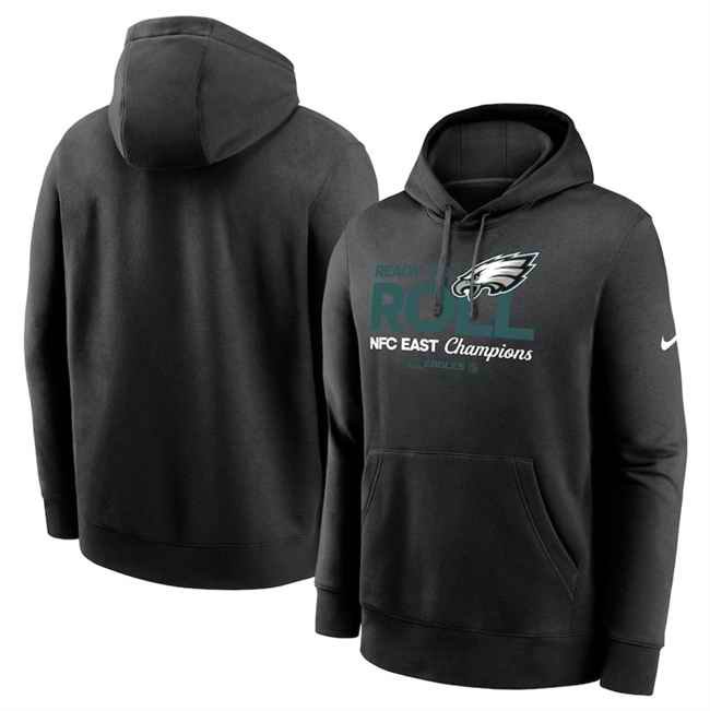 Men's Philadelphia Eagles Black 2024 NFC East Champions Locker Room Trophy Collection Pullover Hoodie