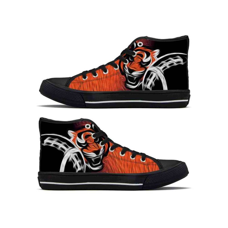 Men's Cincinnati Bengals High Top Canvas Sneakers 002