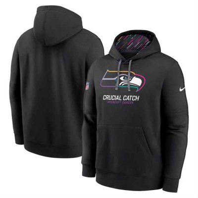 Men's Seattle Seahawks Black 2024 Crucial Catch Club Pullover Hoodie