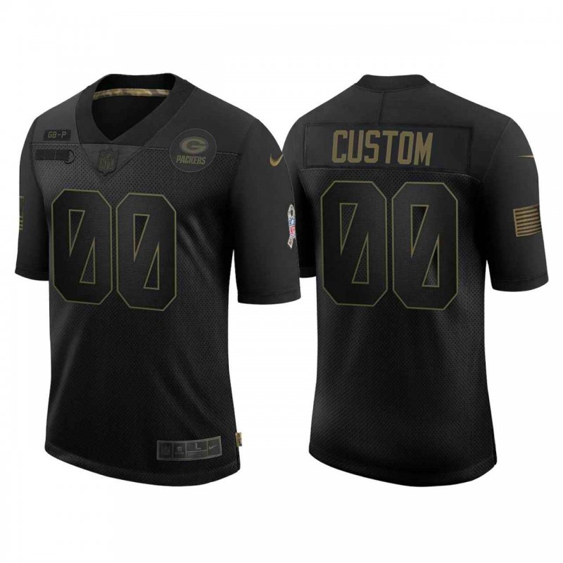 Men's Green Bay Packers ACTIVE PLAYER Custom 2020 Black Salute To Service Limited Stitched Jersey