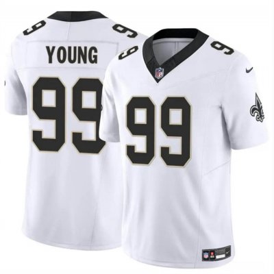 Youth New Orleans Saints #99 Chase Young White 2023 F.U.S.E Vapor Limited Stitched Football Jersey