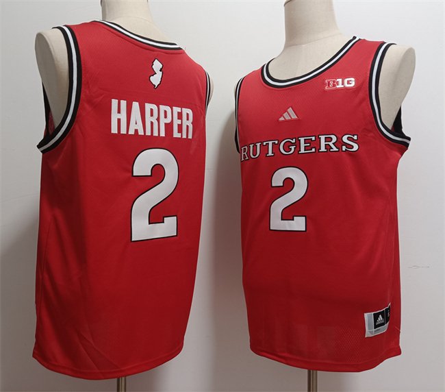 Men's Rutgers Scarlet Knights #2 Dylan Harper Red 2024 Stitched Jersey