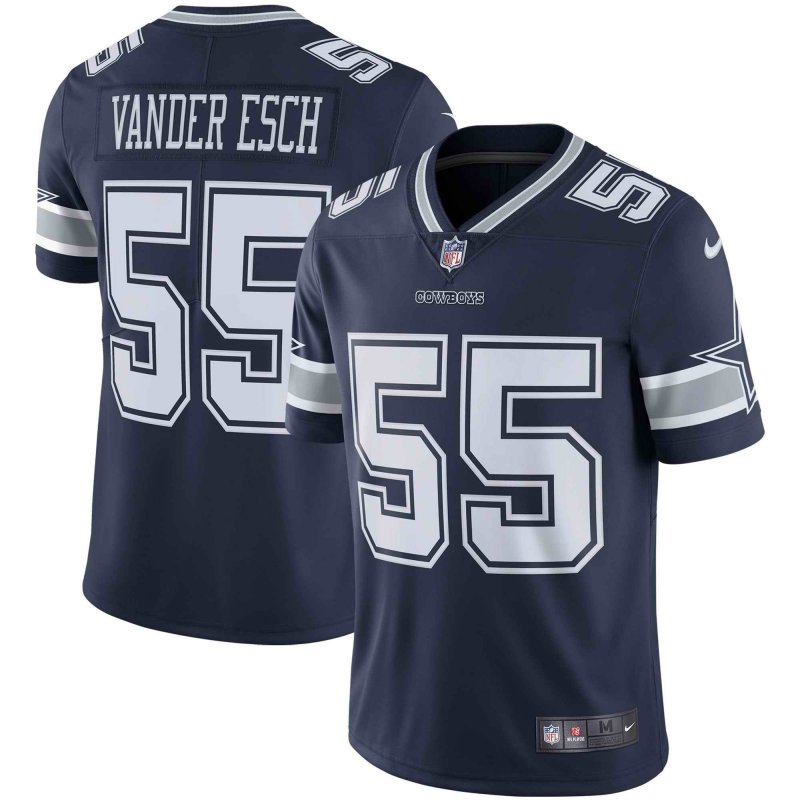 Youth Dallas Cowboys #55 Leighton Vander Esch Navy Vapor Untouchable Limited Stitched NFL Jersey