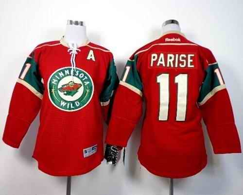 Wild #11 Zach Parise Red Stitched Youth NHL Jersey