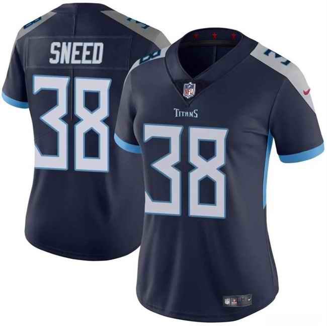 Women's Tennessee Titans #38 L'Jarius Sneed Navy Vapor Stitched Football Jersey(Run Small)