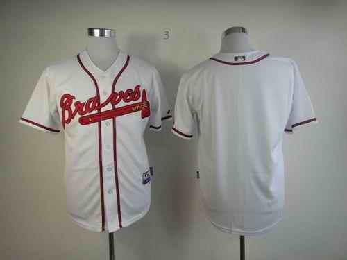 Braves Blank White Cool Base Stitched MLB Jersey