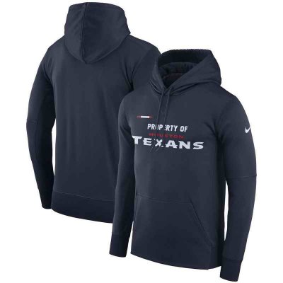 Men's Houston Texans Nike Navy Sideline Property Of Performance Pullover Hoodie