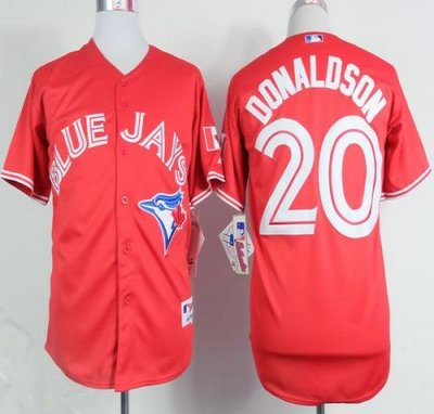 Blue Jays #20 Josh Donaldson Red Canada Day Stitched MLB Jersey