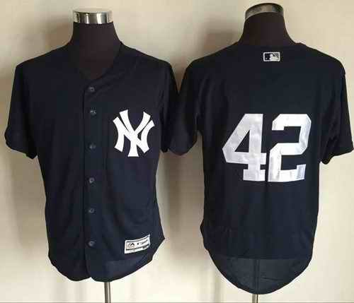 Yankees #42 Mariano Rivera Navy Blue Flexbase Authentic Collection Stitched MLB Jersey