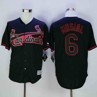 Cardinals #6 Stan Musial Black New Cool Base Fashion Stitched MLB Jersey