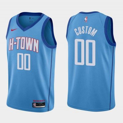 Men's Houston Rockets Customized Blue 2020/21City Edition Swingman Stitched NBA Jersey