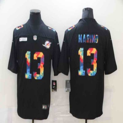 Men's Miami Dolphins #13 Dan Marino 2020 Black Crucial Catch Limited Stitched Jersey