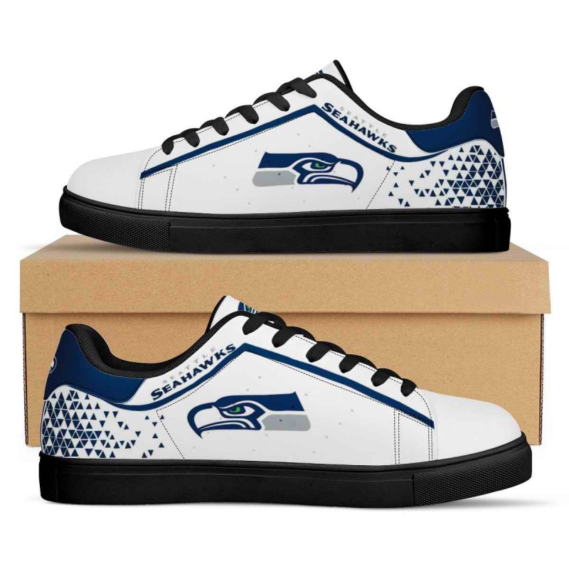 Men's Seattle Seahawks Low Top Leather Sneakers 001