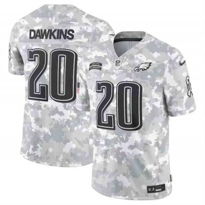 Men's Philadelphia Eagles #20 Brian Dawkins 2024 F.U.S.E Arctic Camo Salute to Service Limited Stitched Football Jersey