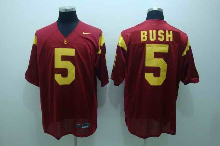 Trojans #5 Reggie Bush Red Stitched NCAA Jersey