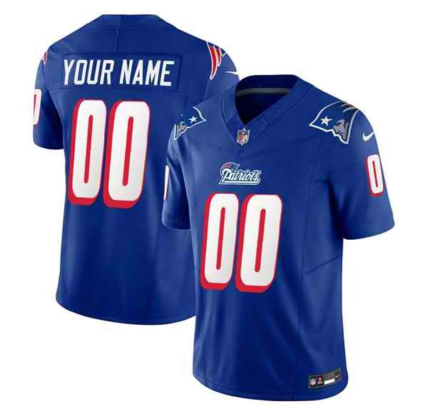 Men's New England Patriots Active Player Custom Blue 2023 F.U.S.E. Throwback Limited Stitched Football Jersey