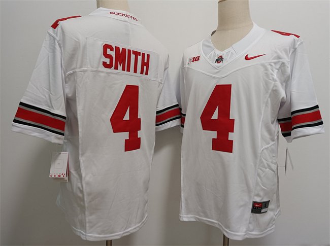 Men's Ohio State Buckeyes #4 Jeremiah Smith White F.U.S.E. Limited Stitched Jersey