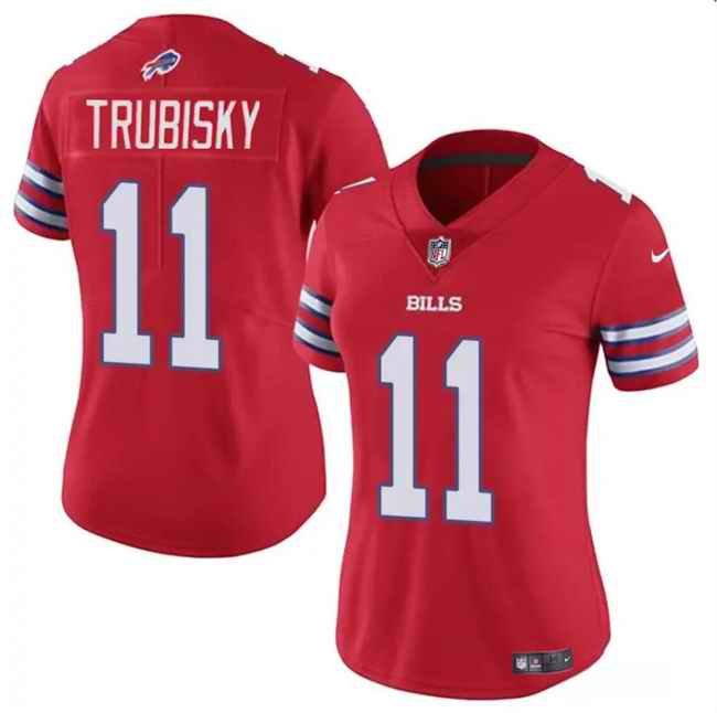 Women's Buffalo Bills #11 Mitch Trubisky Red Vapor Stitched Football Jersey(Run Small)