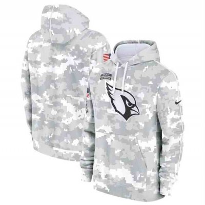 Youth Arizona Cardinals 2024 White/Gray Salute To Service Pullover Hoodie