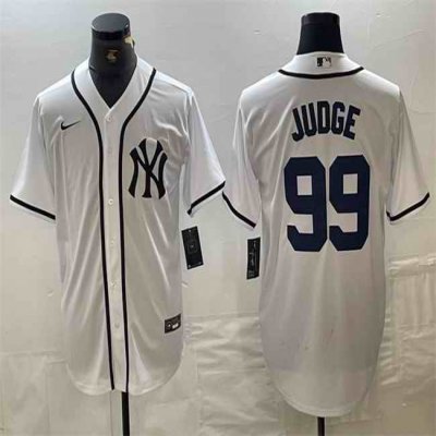 Men's New York Yankees #99 Aaron Judge White Cool Base Stitched Baseball Jersey