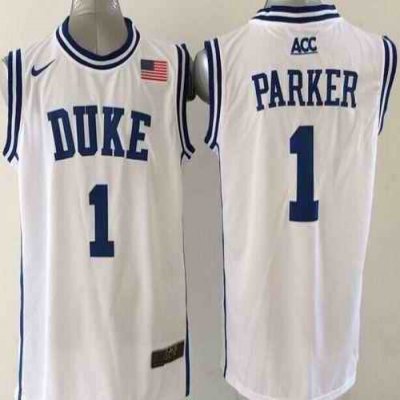 Blue Devils #1 Jabari Parker White Basketball New Stitched NCAA Jersey