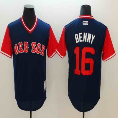 Men's Boston Red Sox #16 Andrew Benintendi Majestic Navy 2017 Players Weekend Stitched MLB Jersey