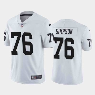 Men's Las Vegas Raiders #76 John Simpson White Vapor Untouchable Limited Stitched Jersey