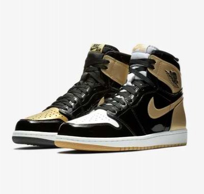 Women's Running Weapon Air Jordan 1 Black/Gold Shoes 095