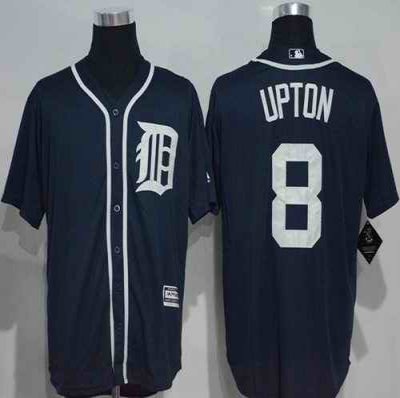 Tigers #8 Justin Upton Navy Blue New Cool Base Stitched MLB Jersey