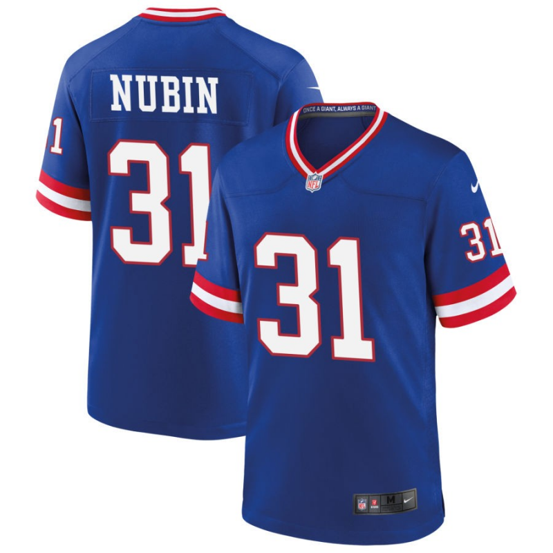 Men's New York Giants #31 Tyler Nubin Royal Classic Football Stitched Game Jersey