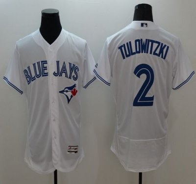 Blue Jays #2 Troy Tulowitzki White Flexbase Authentic Collection Stitched MLB Jersey